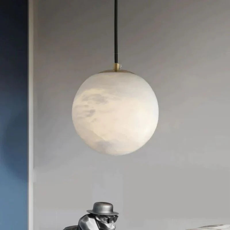 Theseus Alabaster Ball Pendant Light – J-Chandelier