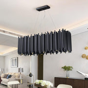 Modern Classic Black Rectangle Long Chandelier  W 32"/40"