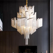 Alisa Luxury Flower Chain Tassel Chandelier - jchandelier