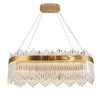 JC Cebal Odeon Oval / Linear Crystal Fringe Chandelier