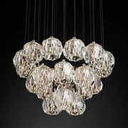 JC Seaver Crystal Round Cluster Living Room Chandelier 24"