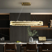 Helena Modern Quartz Crystal Oval Chandelier