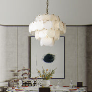 Alabaster Magnolia Multi-tiered Round Chandelier - jchandelier