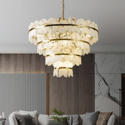 Alabaster Multi-Layer Butterfly Round Chandelier - jchandelier