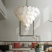 Alabaster Magnolia Multi-tiered Round Chandelier - jchandelier