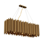 Natasha Modern Gold Plated Rectangle Chandelier