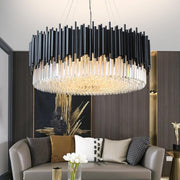 Natasha Modern Classic Black Crystal Round Chandelier 24"/ 32"/40"