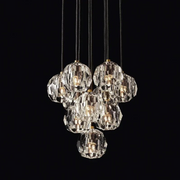 JC Seaver Crystal Round Cluster Chandelier 14"