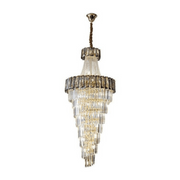 Large Crystal Chandelier Amber / Smoke gray