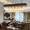 Natasha Black Modern Classic Crystal Long Chandelier