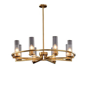 Andreas Brass Crystal Round Candle Chandelier