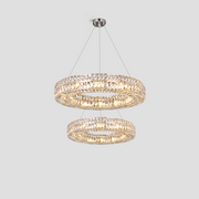 Round K9 Crystal Multi-Ring Chandelier