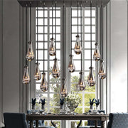 Raindrop Glass Linear Chandelier 72"