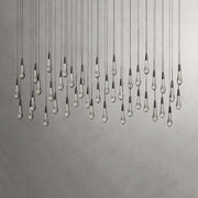 JC Raindrop Glass Solitaire Linear Chandelier