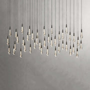 JC Raindrop Glass Solitaire Linear Chandelier