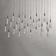 JC Raindrop Glass Solitaire Linear Chandelier