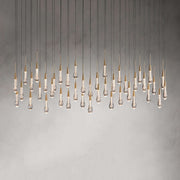 JC Raindrop Glass Solitaire Linear Chandelier