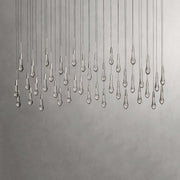 JC Raindrop Glass Solitaire Linear Chandelier