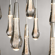 JC Raindrop Glass Solitaire Linear Chandelier