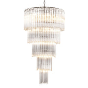 Bethel Modern Glass Chandelier - Nickel