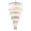 Bethel Modern Glass Chandelier - Nickel