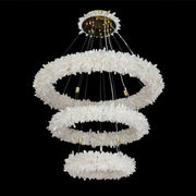 Rosalie Modern 3 Tiers Modern Geode Quartz Crystal Rings Chandelier (24+36+48) Inch