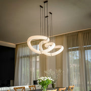 JC Alabaster Unique Curved Ethereal Alabaster Chandelier