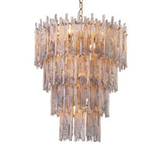 Saint Roch Modern Glass Chandelier S/L - Brass & Glass