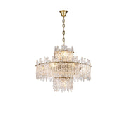 JC Faust Tiered Round Glass Chandelier