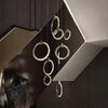 JC Primary Crystal Cluster 12 Rings Staircase Chandelier