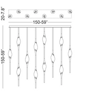 Callista Modern Crystal Linear Dining Room Chandelier