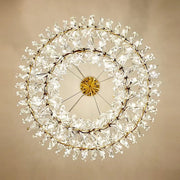 JC 2 Wheel Frozen Ice Crystal Chandelier Light For Living Room Dining Hall