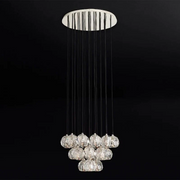 JC Seaver Crystal Round Cluster Living Room Chandelier 24"