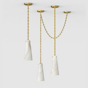 JC Alabaster Modern 3-Light Marble Chandelier