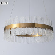 Ariano Long Crystal Round Golden Lamp Body Modern Chandelier