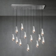 Raindrop Glass Linear Chandelier 54"