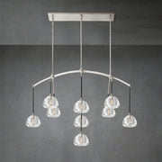 Hemispheae Modern Glass Linear Chandelier 54" 72"