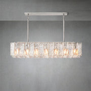 Lattace Clear Glass Rectangular Chandelier 49"67"