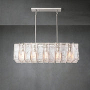 Lattace Clear Glass Rectangular Chandelier 49"67"