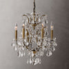 JC 19th C. Rococo Iron & Crystal Round Chandelier 18"