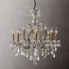 JC 19th C. Rococo Iron & Crystal Round Chandelier 28"