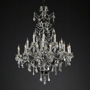 JC 19th C. Rococo Iron & Crystal Round Chandelier 40"