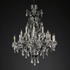 JC 19th C. Rococo Iron & Crystal Round Chandelier 40"