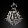 JC 19th C. Rococo Iron & Crystal Round Chandelier 60"