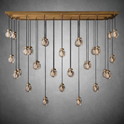 Pearls Spherical Modern Rectangular Chandelier 72”