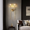 Bille De Crystal Smoke Glass Double Grand Wall Sconce