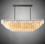 Chiaravalle Clear Glass Tired Rectangular Chandelier 54"74"