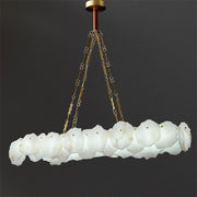 Noah Alabaster Modern Snowflake Linear Chandelier with Chain chandelier Kevinstudiolives   