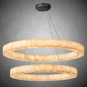 Rivaga 2-Tier Round Calcite Chandelier 60"