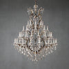 19th C. Romoco Iron & Crystal Round Chandelier 60"